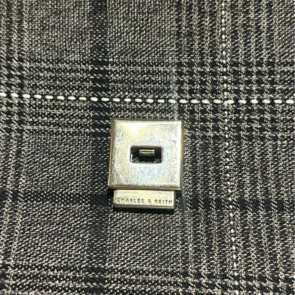 Charles & Keith 025 BGS Plaid Envelope Top Crossbody‎ Bag Preppy Academia Purse